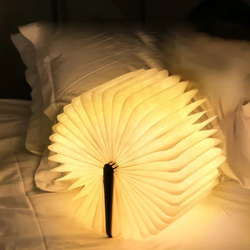 💡📚LOVUMMOR LED Foldable Wooden Book Lamp