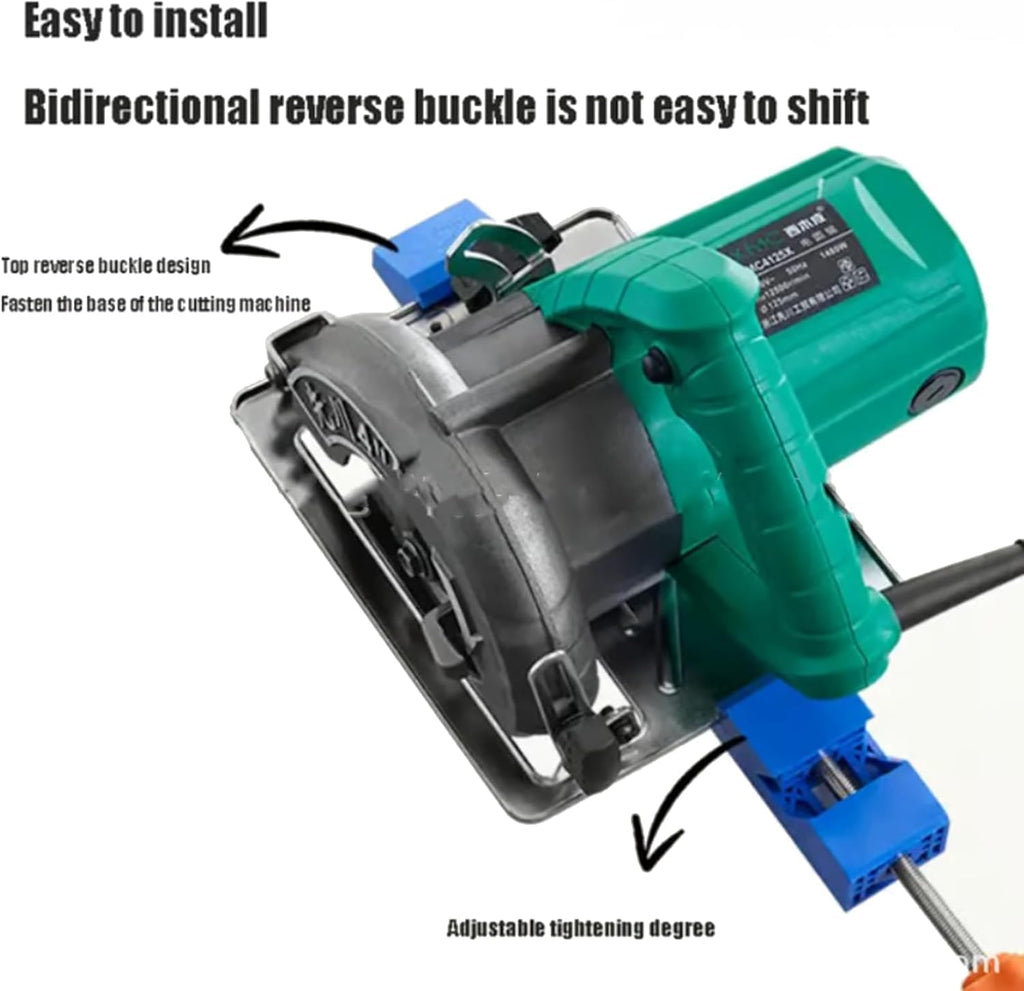 Adjustable base guide for cutting machines