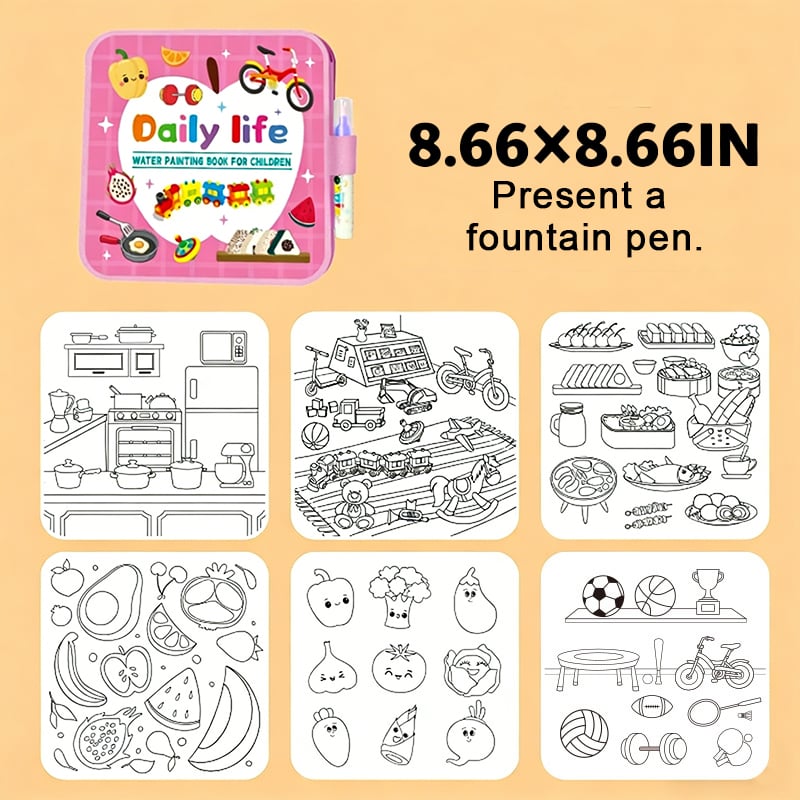 🎨 Toddler Watercolor Coloring & Doodle Book - A Fun, Mess-Free Creative Activity