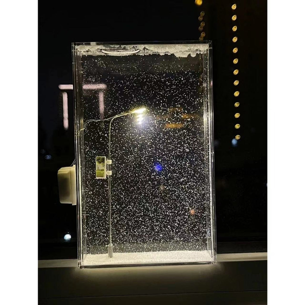 DIY quicksand snow scene night light, transparent snow scene acrylic box