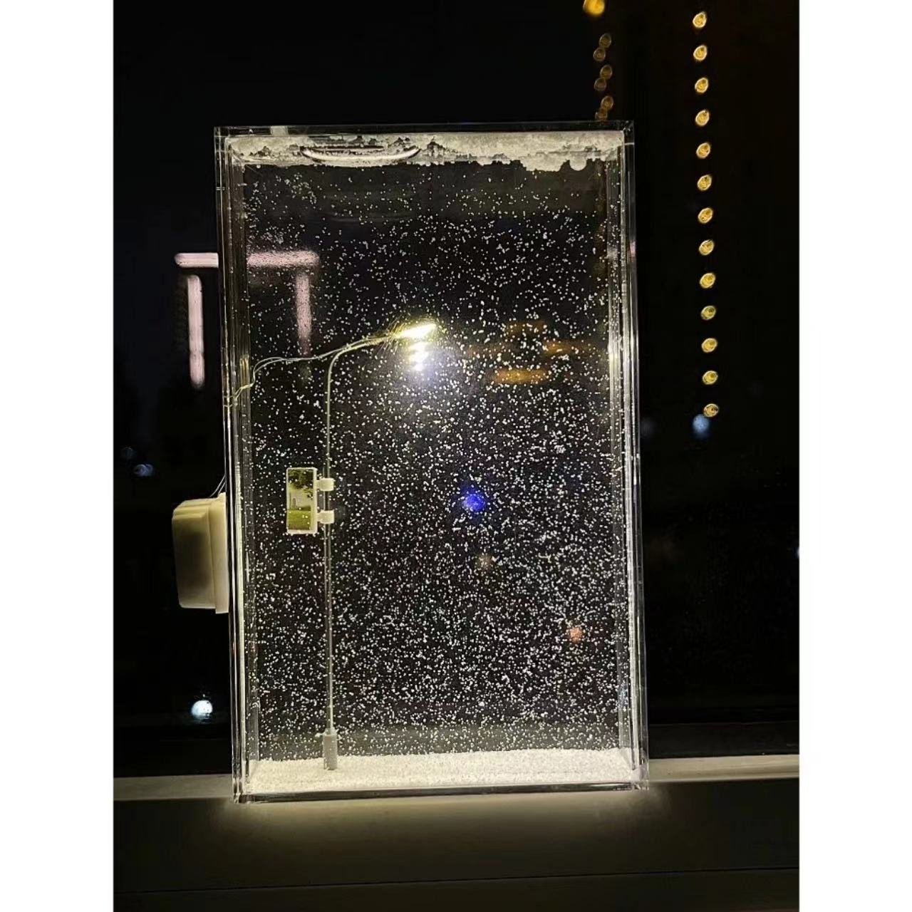 DIY quicksand snow scene night light, transparent snow scene acrylic box