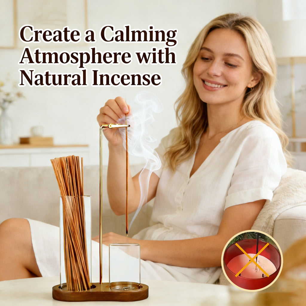 Wooden Base Incense Burner and Aromatic incense sticks🕯️