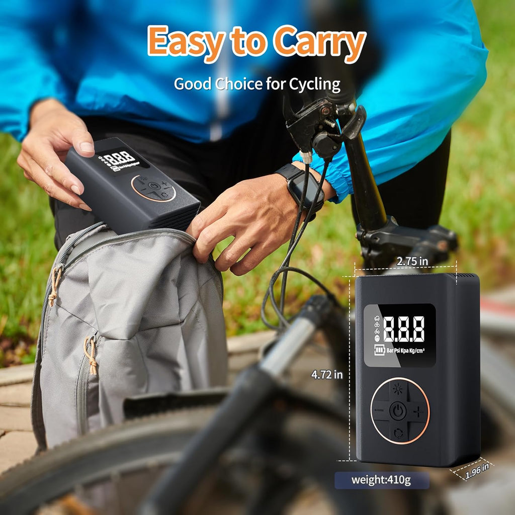 Portable Electric Air Pump with Digital Pressure Gauge