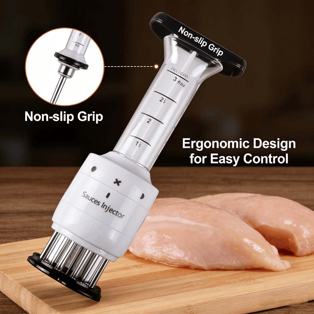 🍖 2-in-1 Meat Tenderizer & Marinade Injector