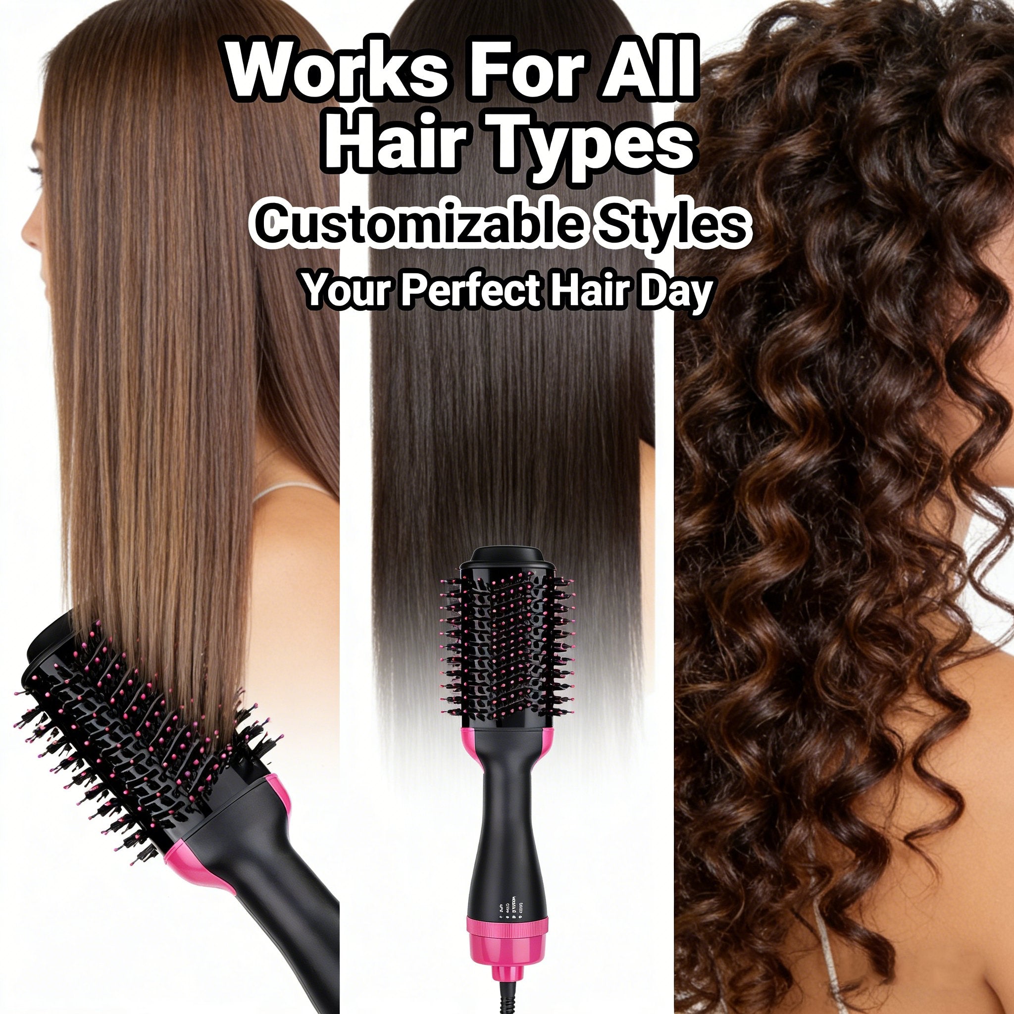 One-Step Hair Styling Revolution – Dry, Straighten, Curl & Volumize in 5 Minutes Flat!