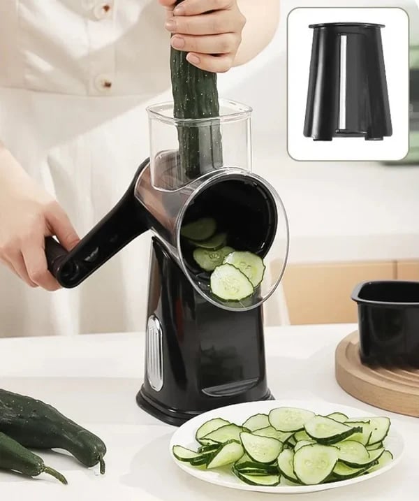 Manual Rotary Grater and Slicer – Your Ultimate Kitchen Helper 🧀🍅