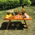 Deluxe Portable Picnic Wine Table