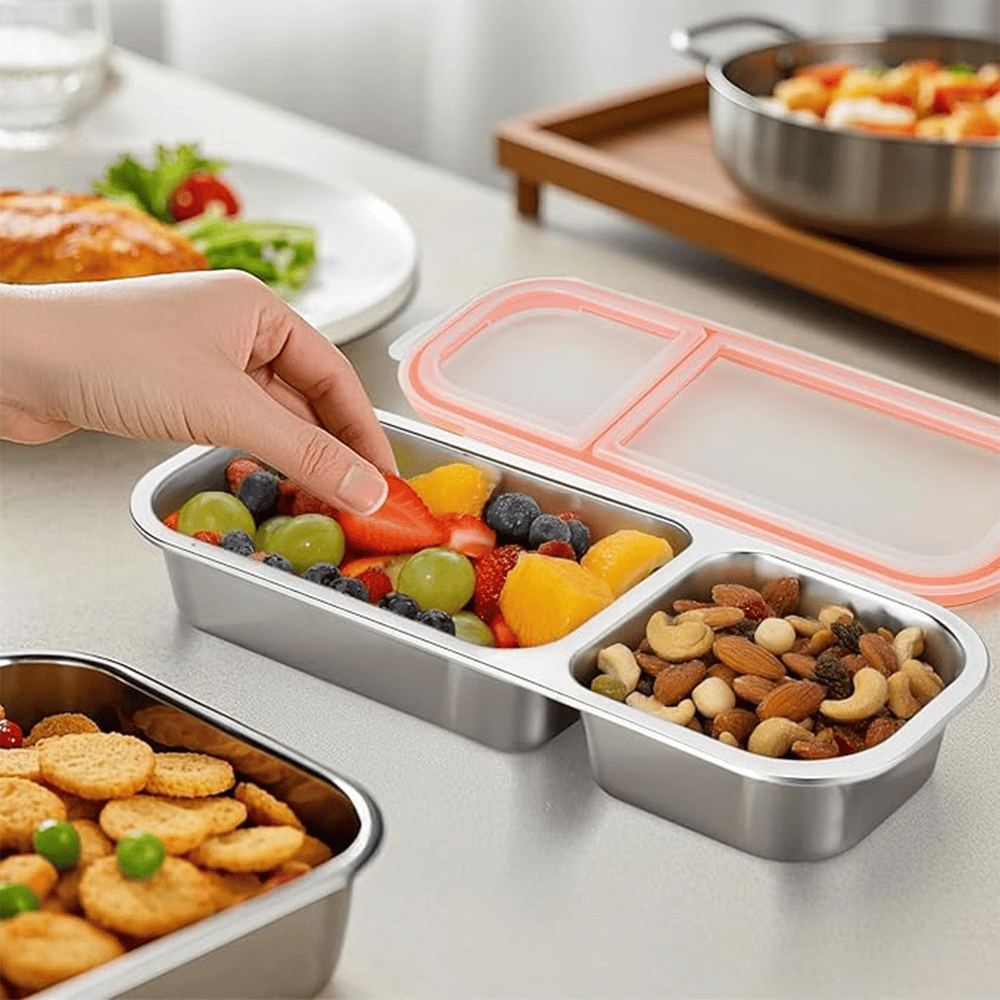 Stainless Steel 2-4Compartment Lunch Box with Lid
