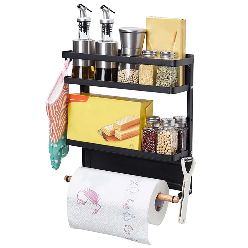 🧂 Double-Layer Wall-Mounted Magnetic Spice Rack