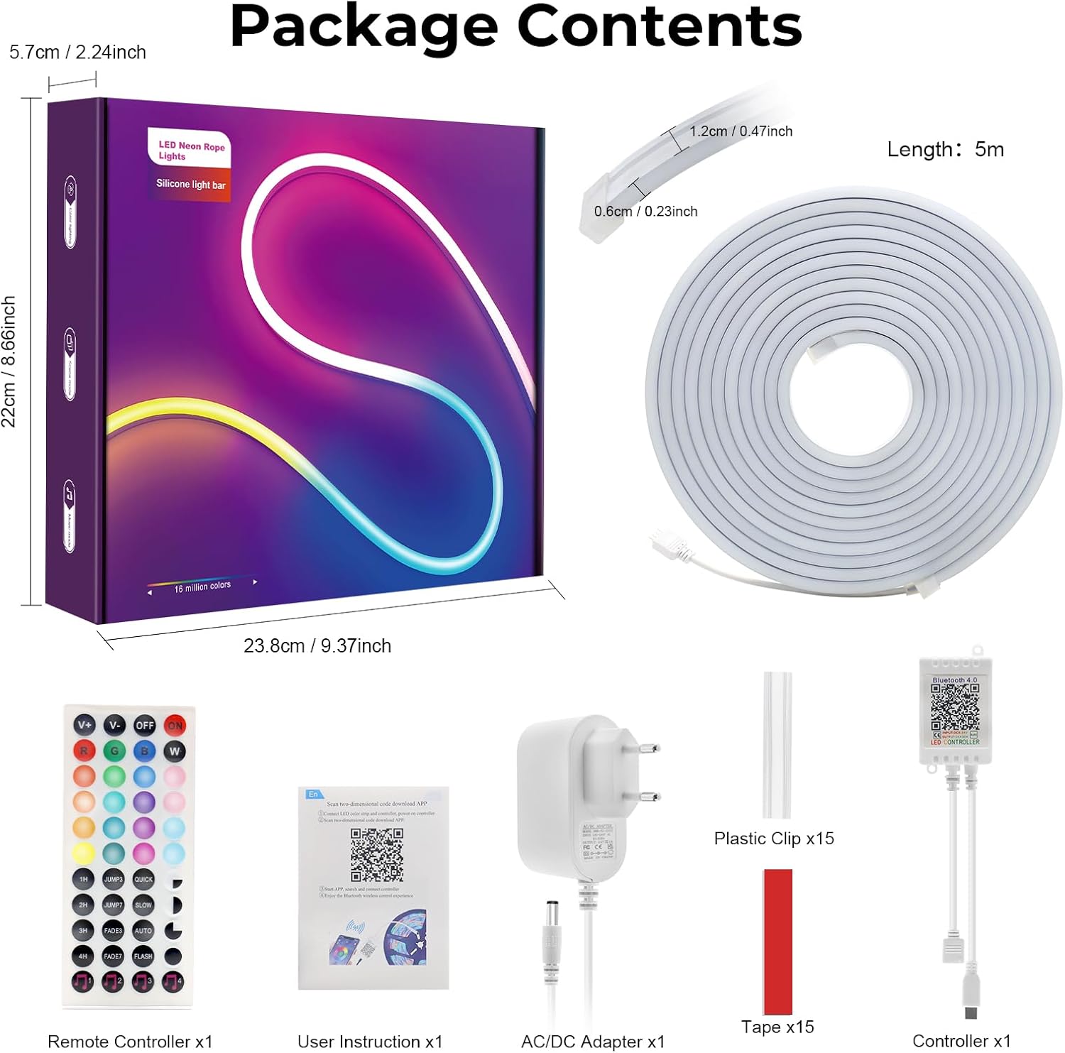 LED light strip RGB with IC neon light strip