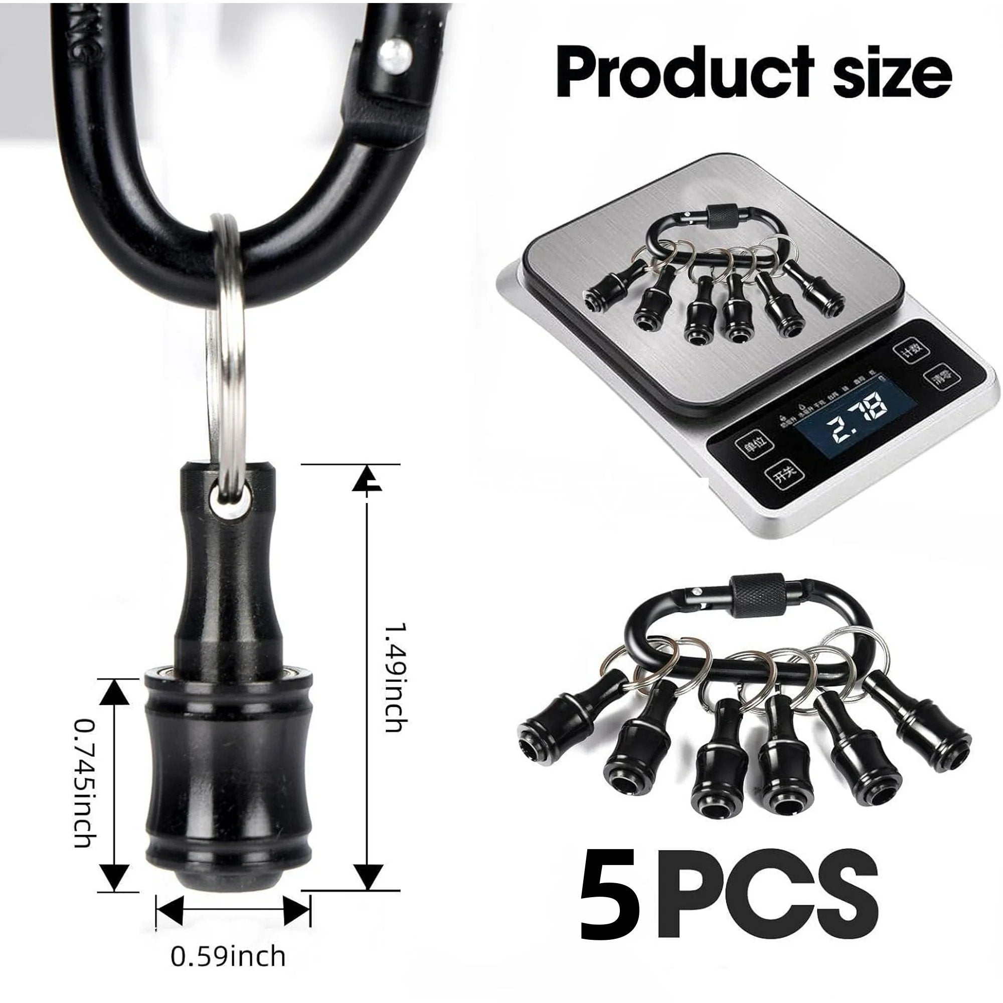 Portable 1/4 Inch Bit Holder Keychain