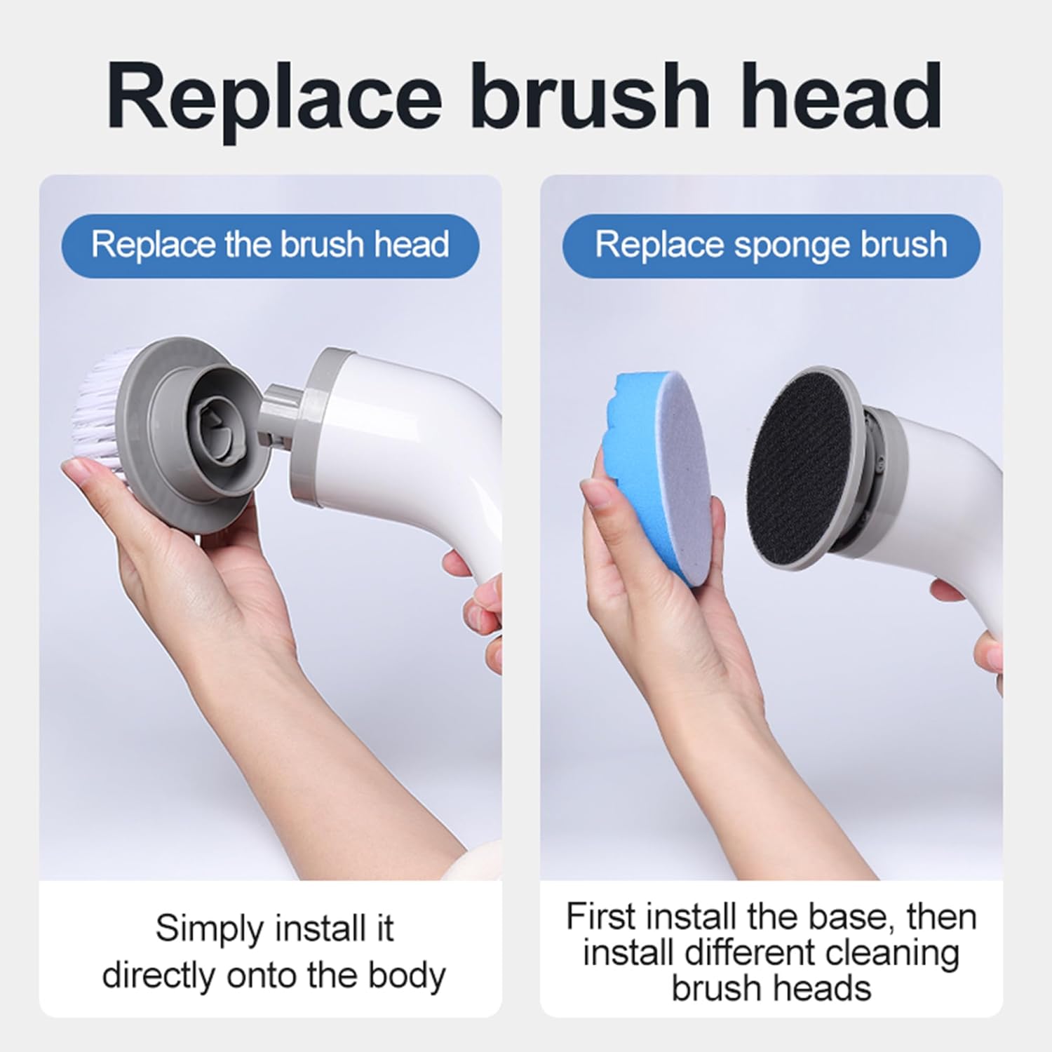 Electric Rotating Cleaning Brush-Cordless Power Scrubber with 9 Replaceable Brush Heads