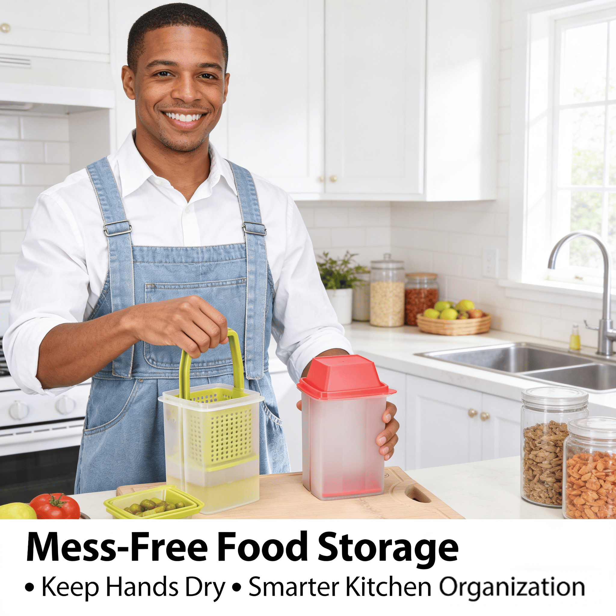 🥒 Pickle Storage Containers with Lift-Up Strainer