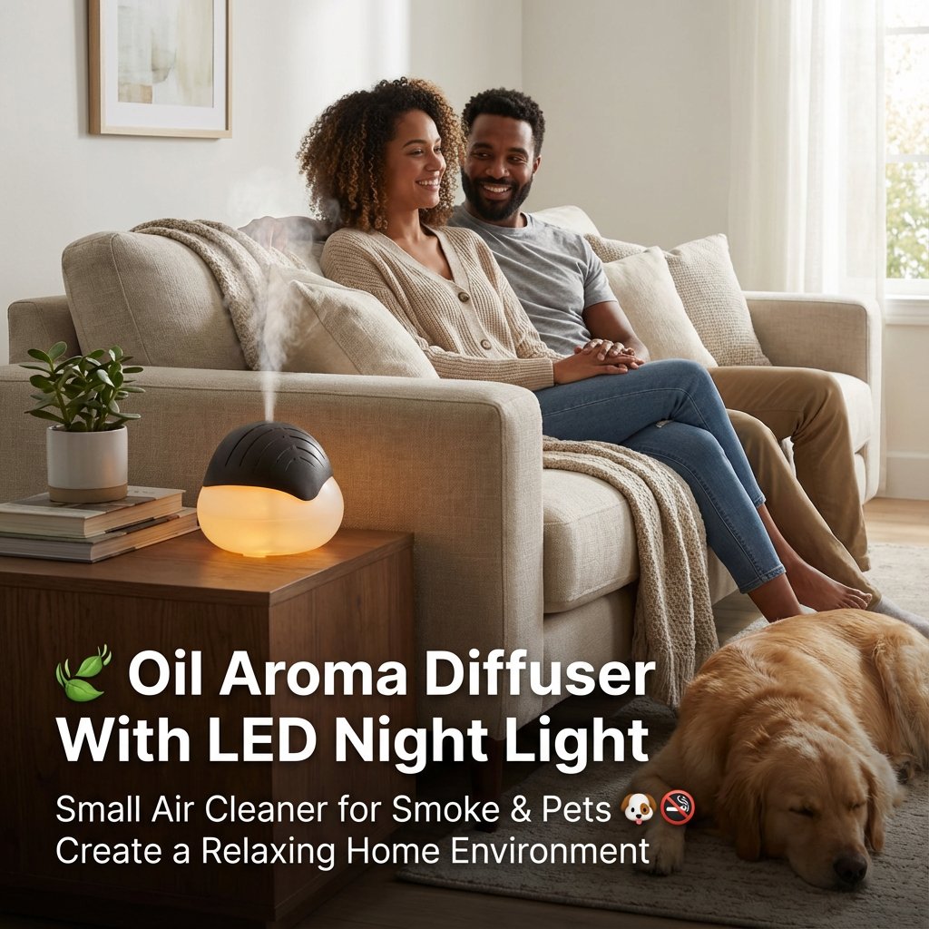 🌿 Oil Aroma Diffuser With LED Night Light