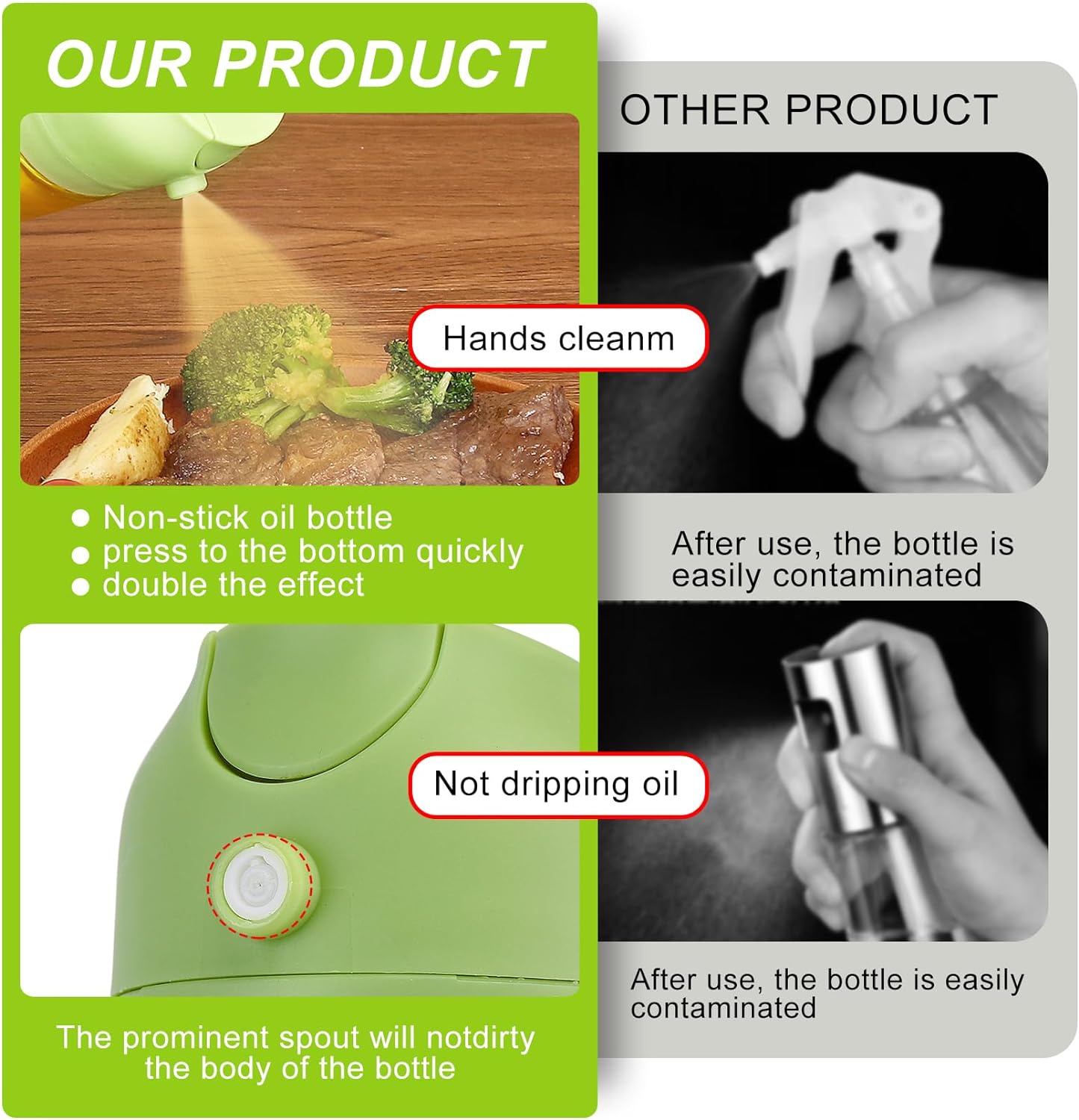 2-in-1 Olive Oil Sprayer for Cooking 470ml