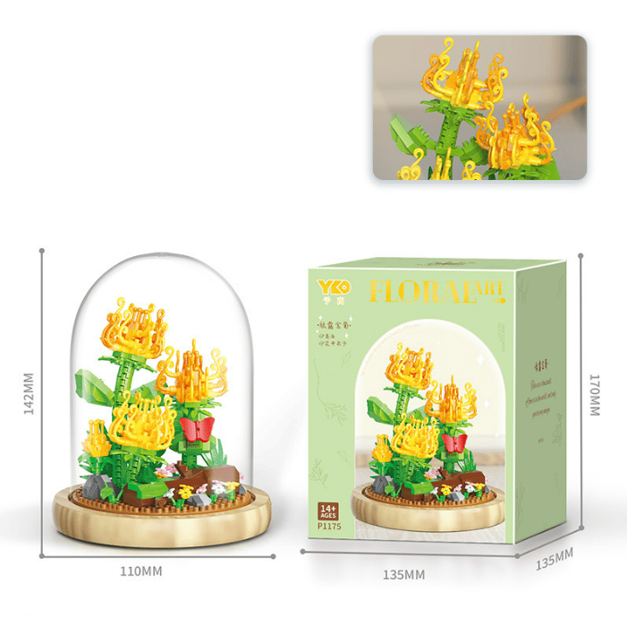Flower Bouquet Building Kit, Forever Flower Decorated Flower with Dust Cover