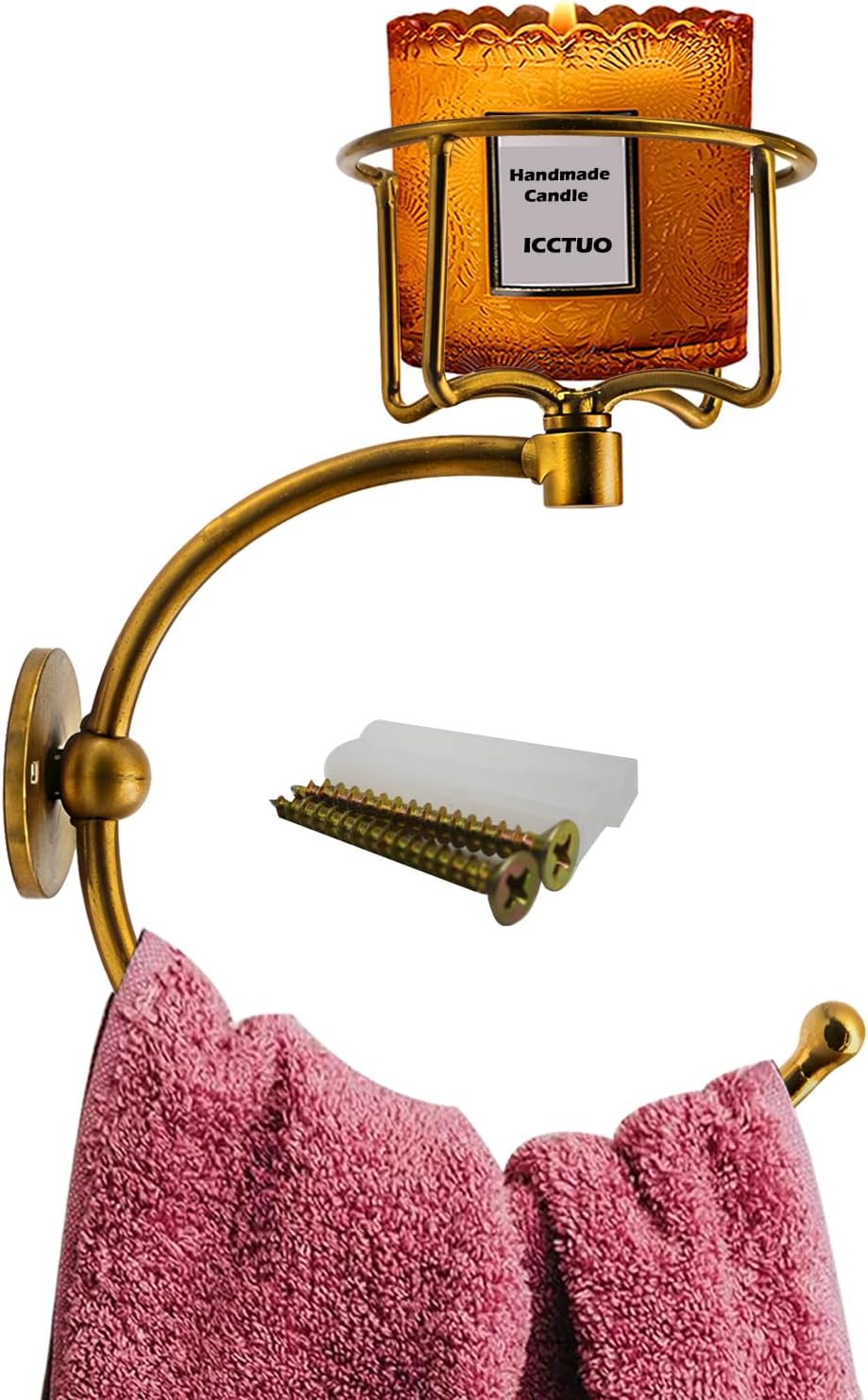 Vintage Hand Towel Holder with Candle Hook