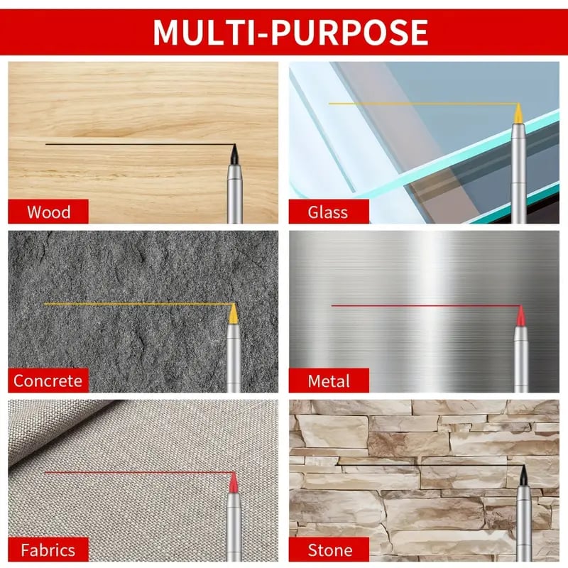 Heavy-Duty Carpenter Pencil with 21 Refill Leads & Built-In Sharpener – Ideal for Precision Marking in Woodworking, Metal, Concrete, and More