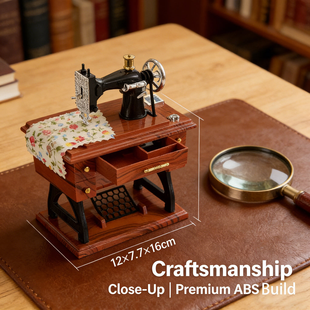 Mini Sewing Machine Clockwork Music Box🧵✨
