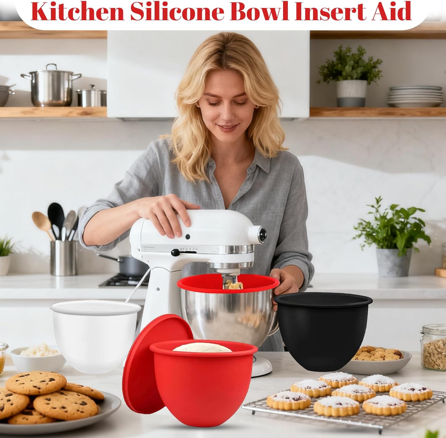🍰 Tilt-Head Stand Mixer Silicone Bowl Liner Set (3-Pack)