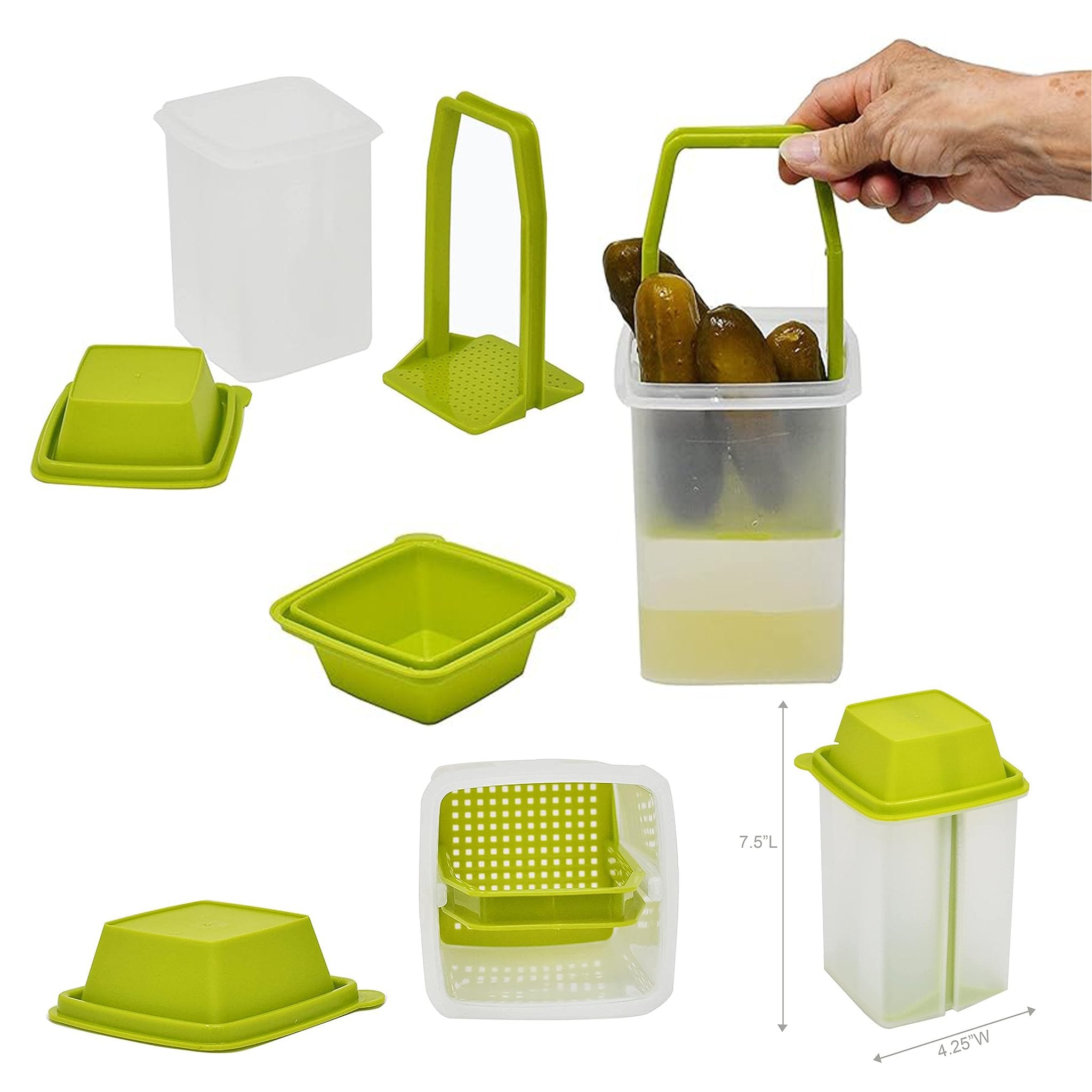 🥒 Pickle Storage Containers with Lift-Up Strainer