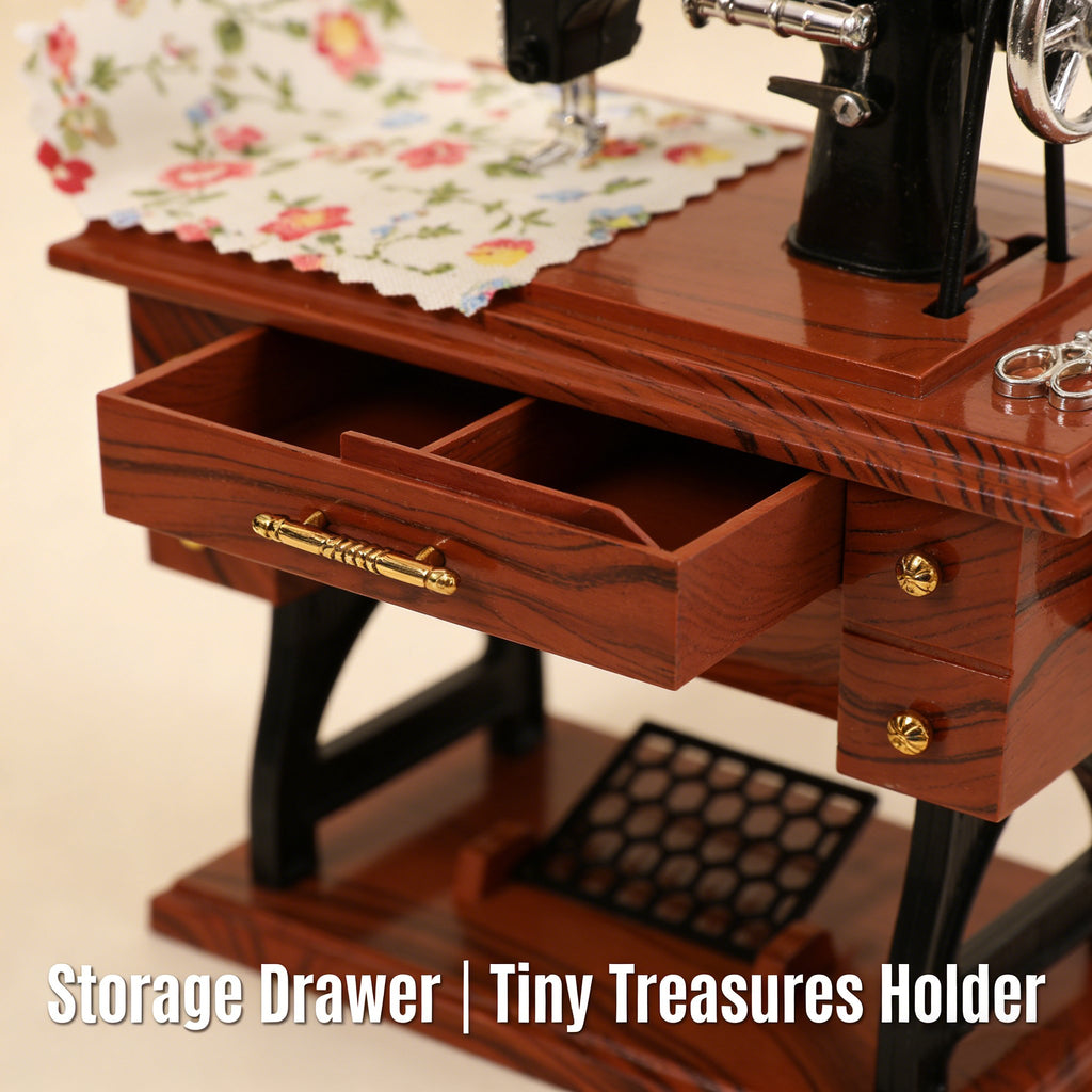 Mini Sewing Machine Clockwork Music Box🧵✨