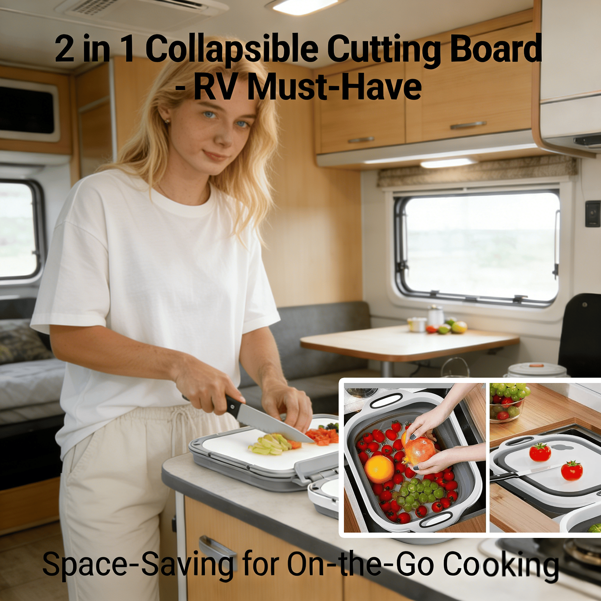 Collapsible Cutting Board with Washing Basket🥗