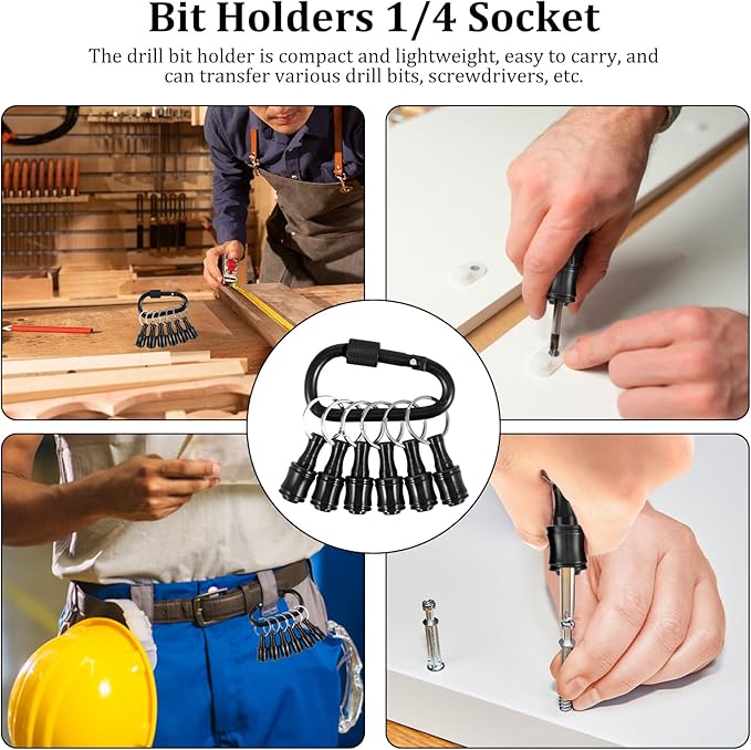 Portable 1/4 Inch Bit Holder Keychain