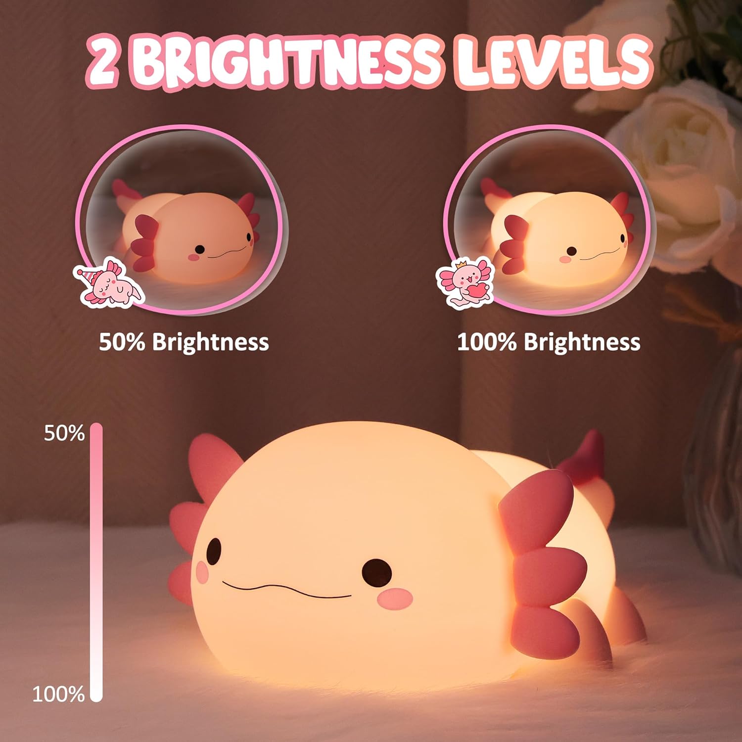 Cute Axolotl Night Light