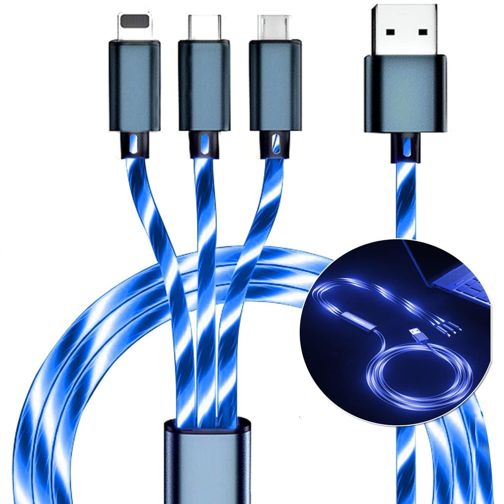 3 in 1 LED Flowing Charging Cable - Fast, Durable & Stylish!