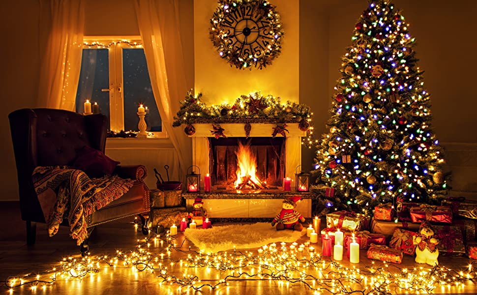 Solar Christmas Lights, 105 ft 300 LED