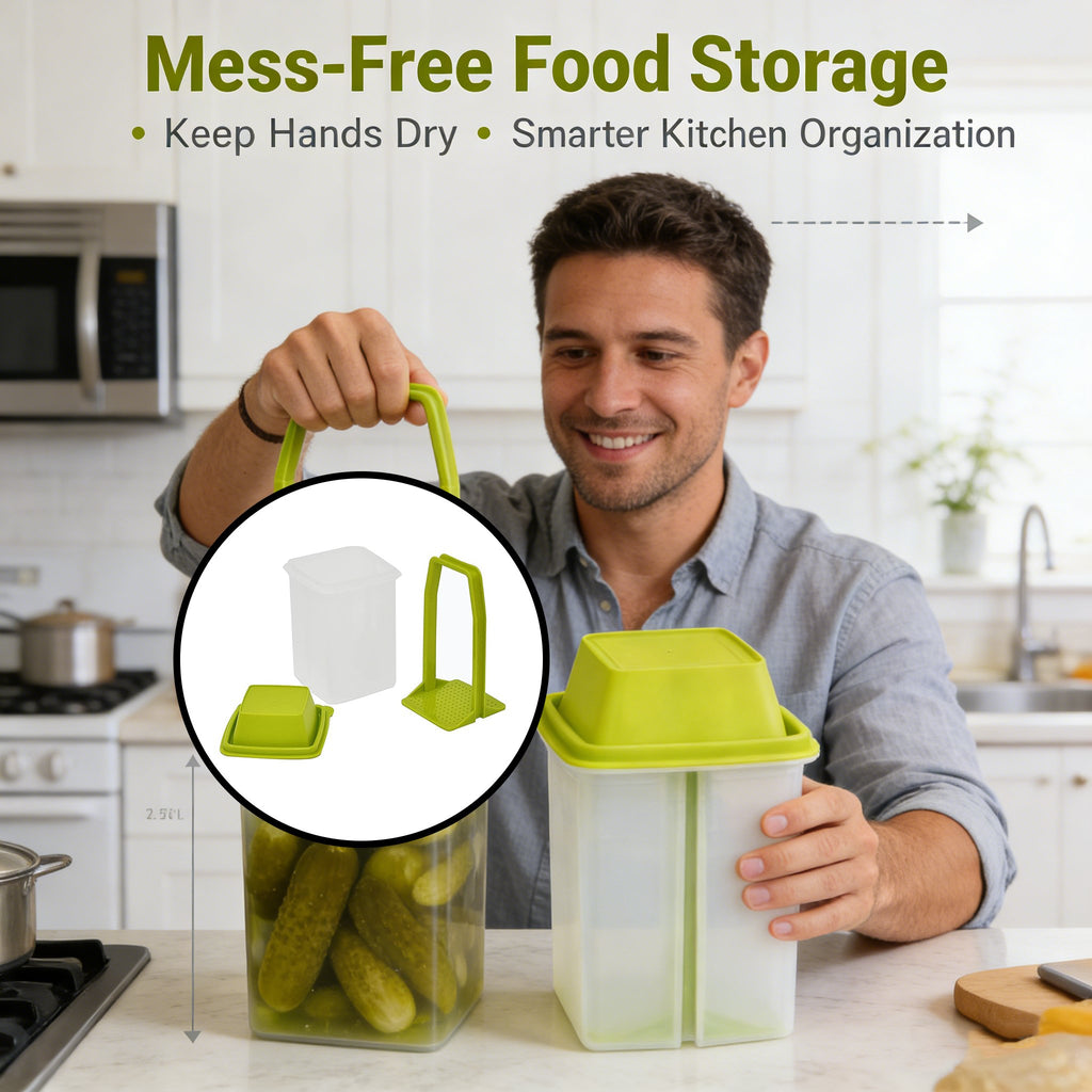 🥒 Pickle Storage Containers with Lift-Up Strainer