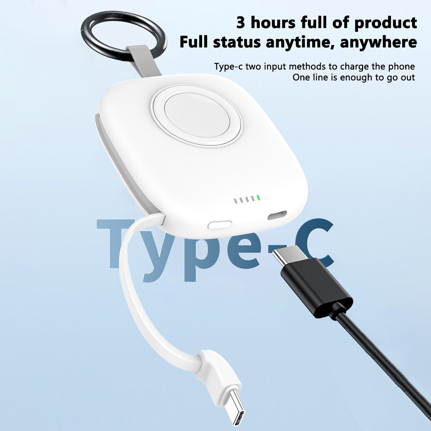 Portable Charger- 5000mAh Portable Charger Power Bank with Built-in Cables