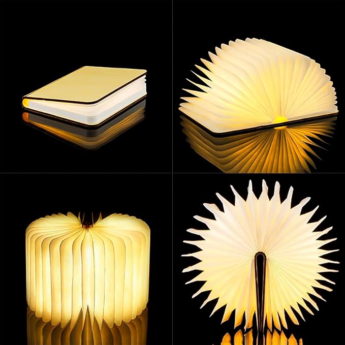 💡📚LOVUMMOR LED Foldable Wooden Book Lamp