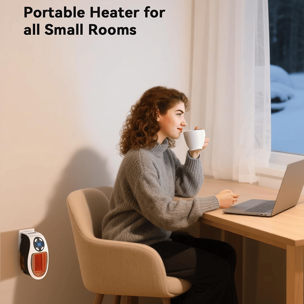 🔥 Smart Plug-In Wall Space Heater – Compact, Safe & Energy-Saving Comfort