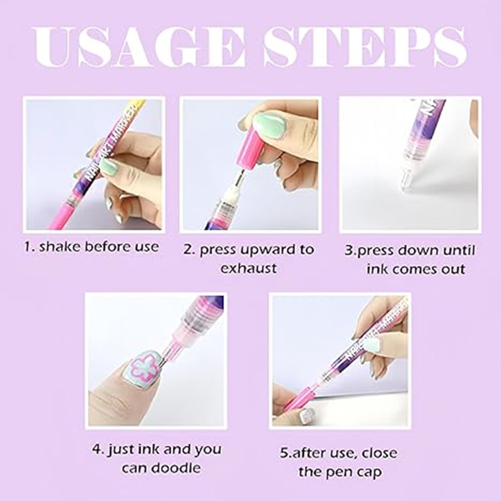 12-Color Nail Art Pen Set