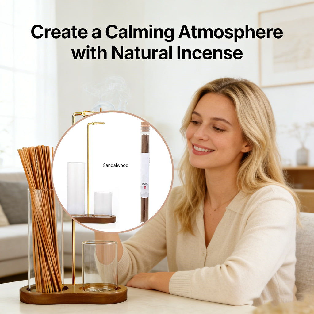 Wooden Base Incense Burner and Aromatic incense sticks🕯️