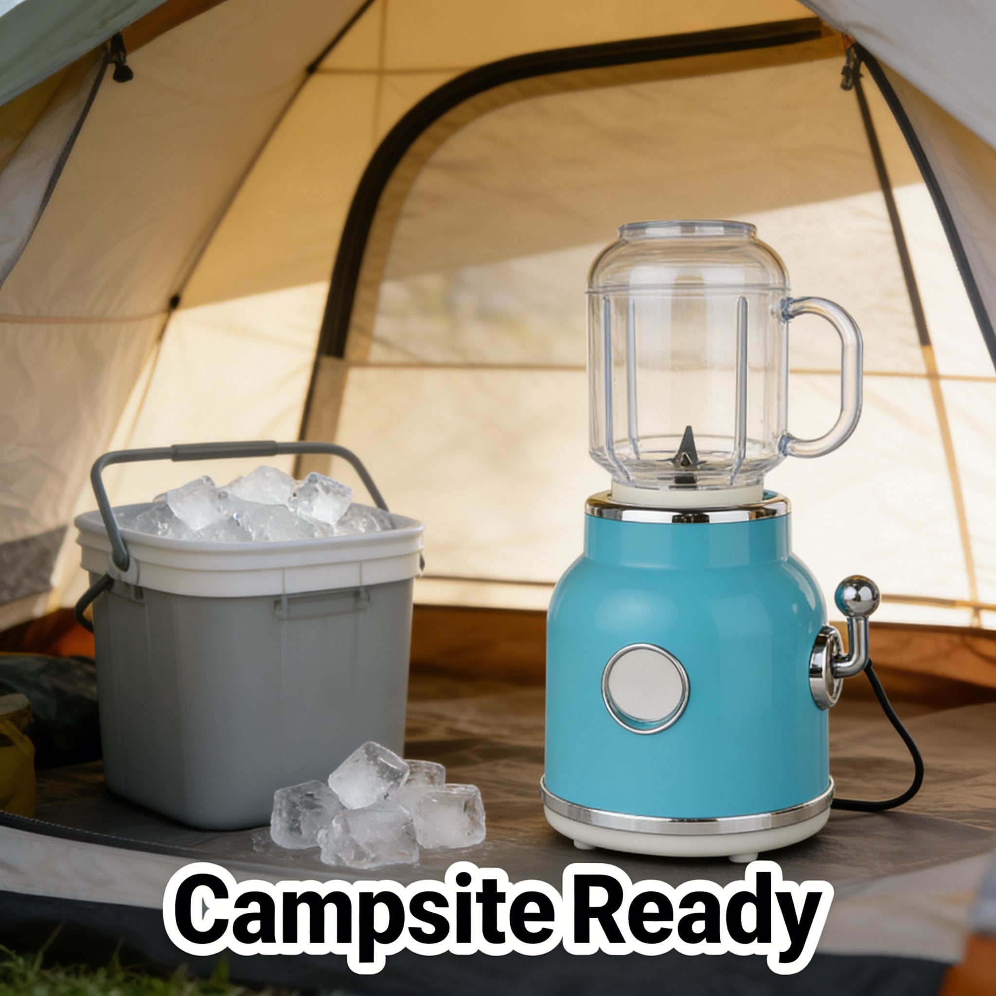 Portable Juicer with Two Cups & Small Ice Blender – Large Capacity, Easy to Clean, Perfect for Campsite Blending 🍹