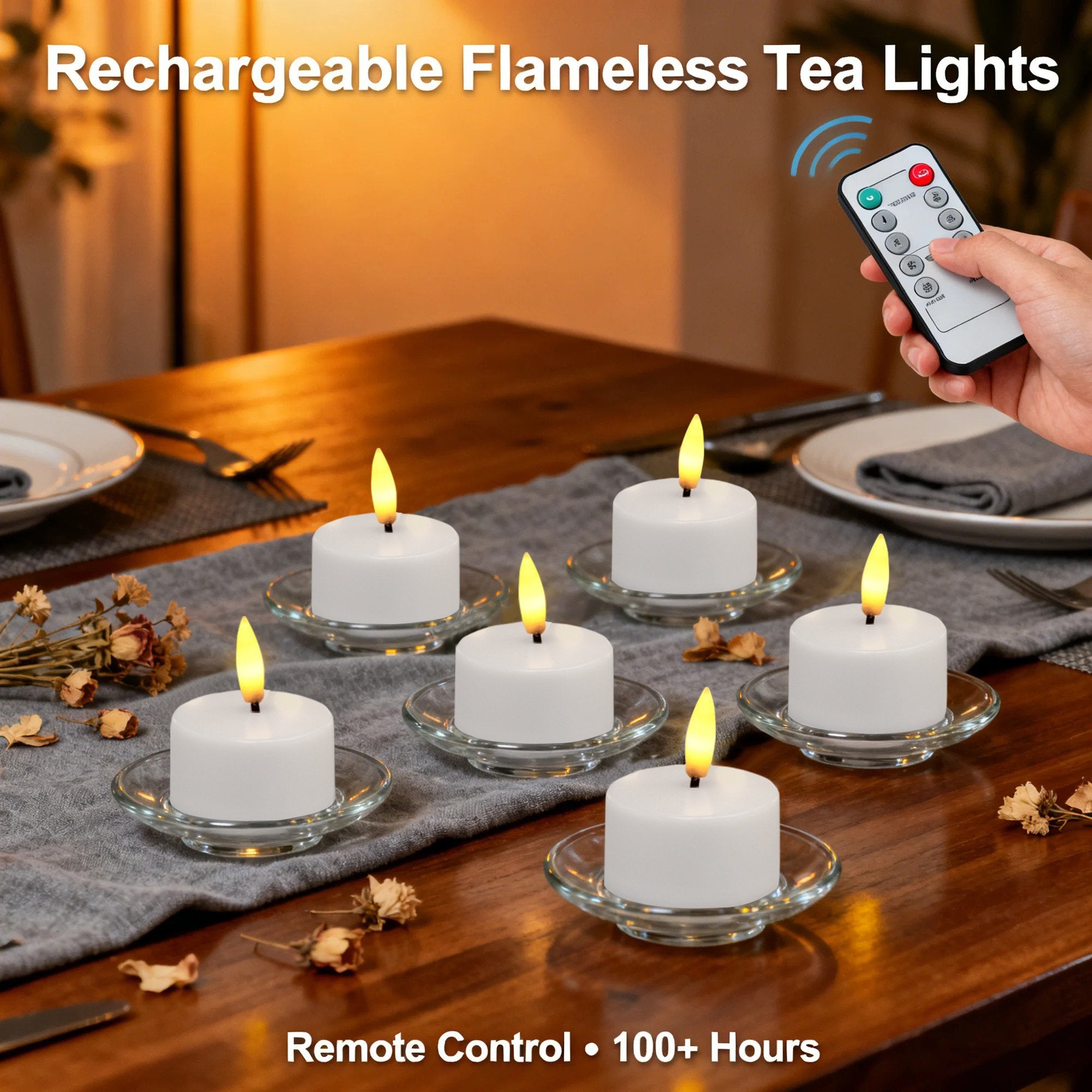 🔥 The Last Tea Lights You’ll Ever Need (6 Pack)— Rechargeable, Realistic & Remote-Controlled!