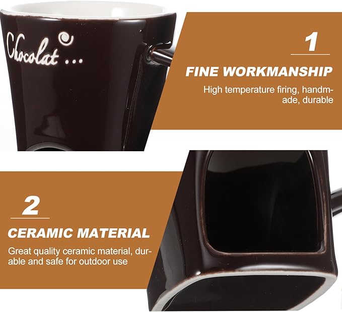 Ceramic Fondue Set – Chocolate, Cheese & Butter Melting Pot with Fork and Tealight Candle