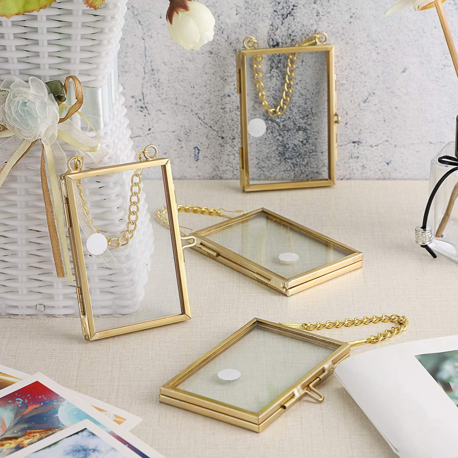 Set of 4 Glass Photo Wall Hanging Art Frames