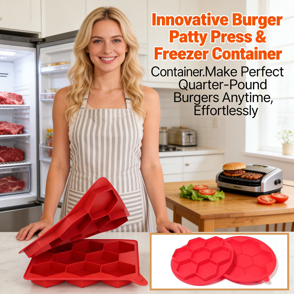 🍔 Innovative Burger Patty Press & Freezer Container