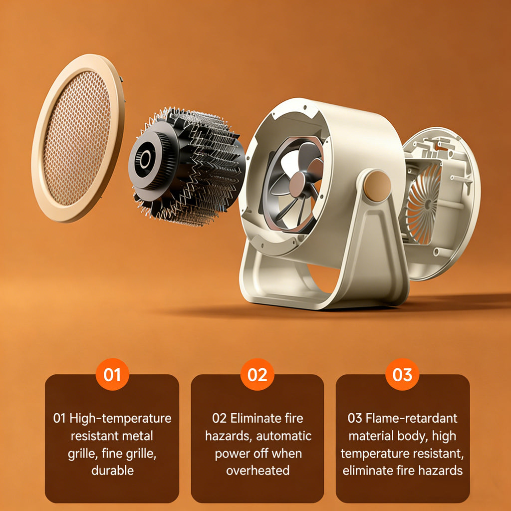 Portable Fan Heater, Fast Heating for Personal Use with Overheat Protection, Quiet Mini Heater for Office (Under Desk), Bedroom, and Indoor Use 🔥❄️