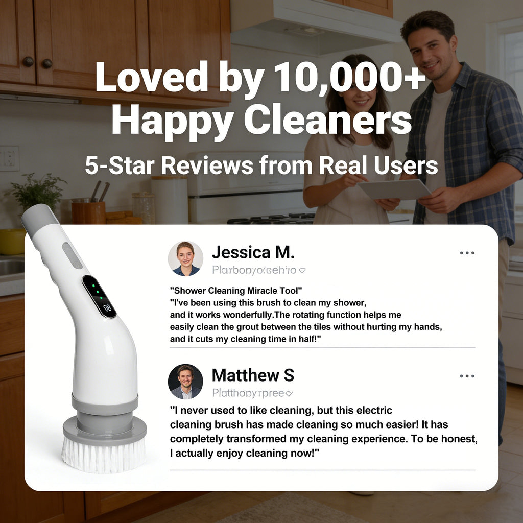 Electric Rotating Cleaning Brush-Cordless Power Scrubber with 9 Replaceable Brush Heads