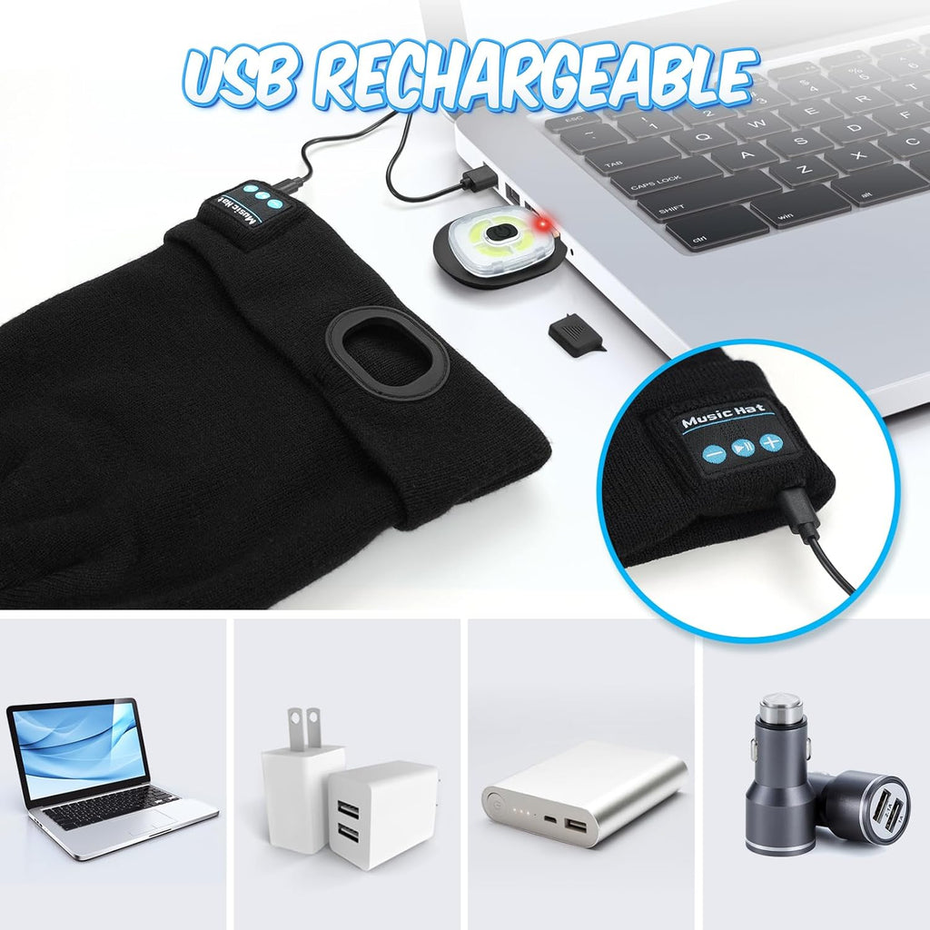 Unisex Bluetooth Beanie Hat with Light