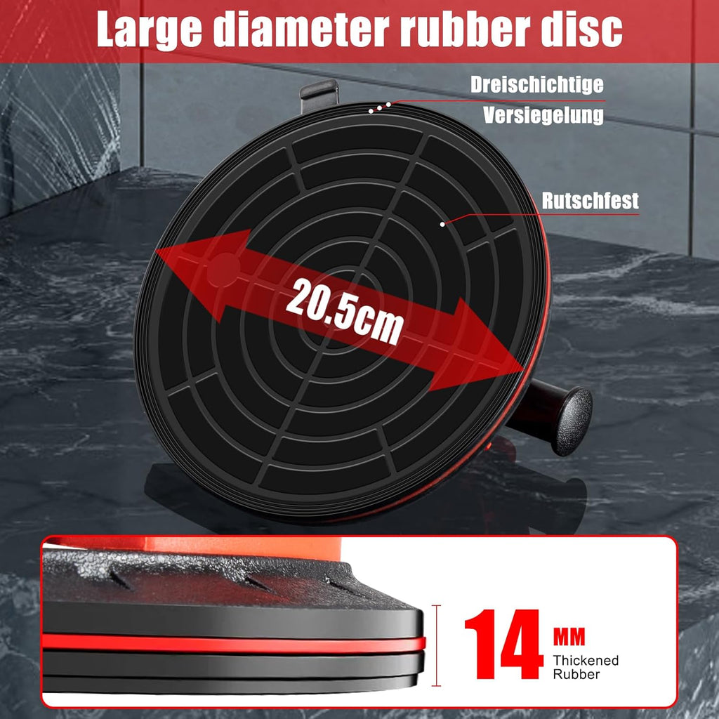 Heavy-Duty 20.5 cm Suction Cups for Glass, Tiles, and More – 132 kg Load Capacity, Perfect for Lifting and Moving Heavy Objects