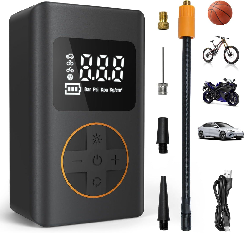 Portable Electric Air Pump with Digital Pressure Gauge