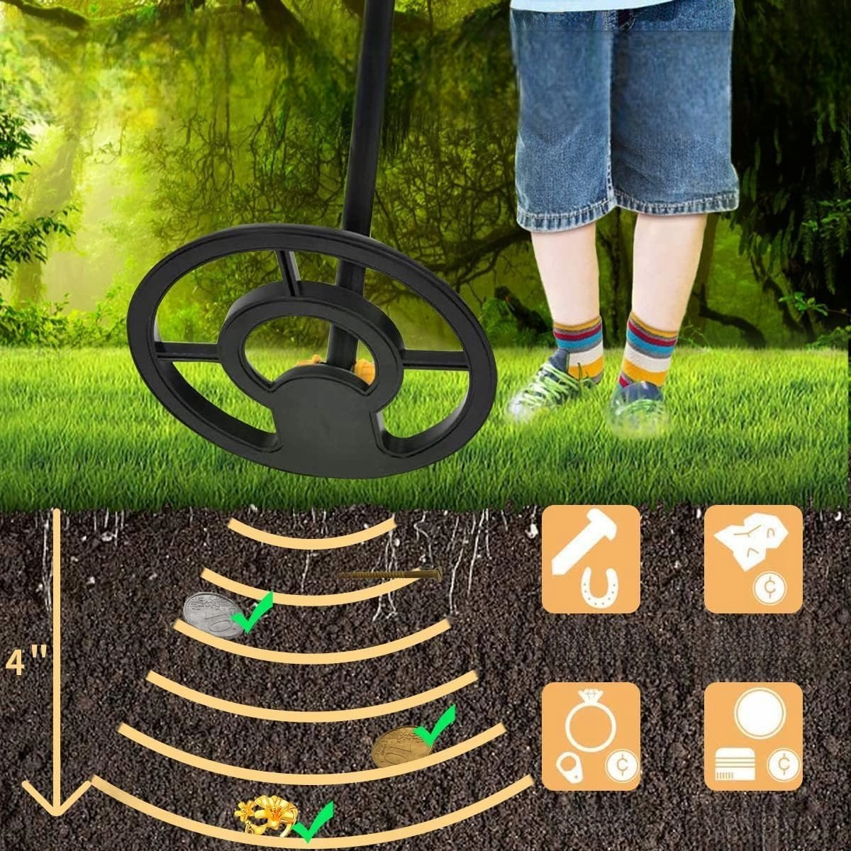 Professional Metal Detector | Lightweight, Waterproof, and High Sensitivity for All Treasure Hunters