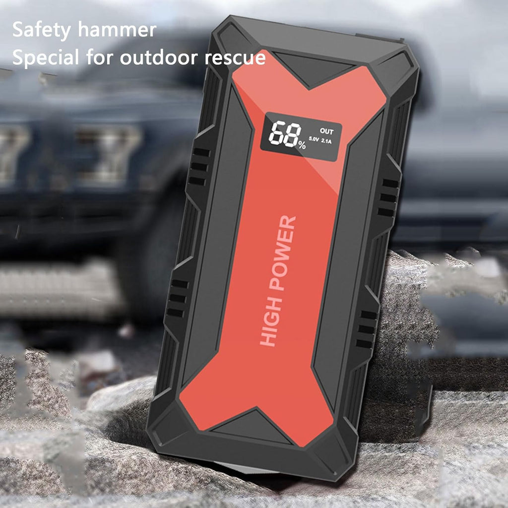 🔋 Car Battery Jump Starter – Portable Power Bank with USB Fast Charger & LED Flashlight 🚗