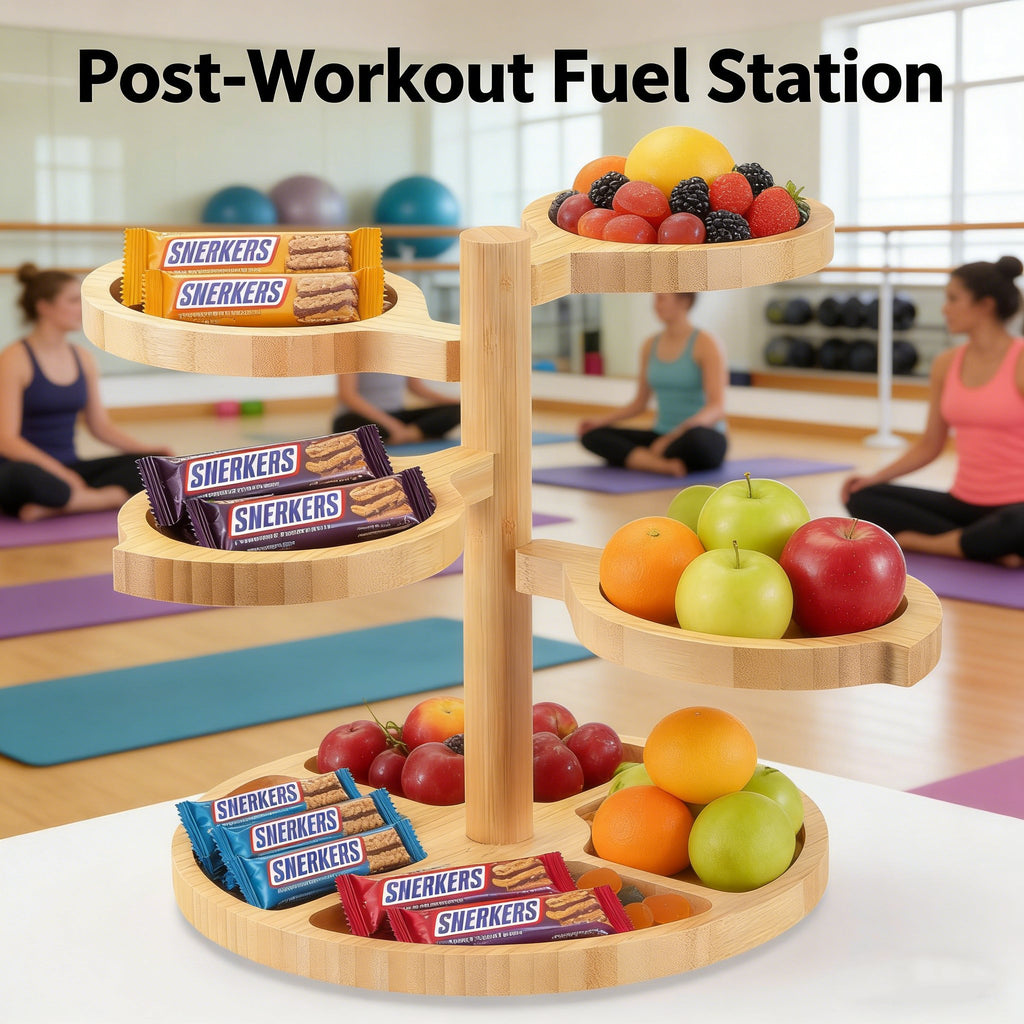 🌿 Bamboo Tiered Snack & Cheese Tray